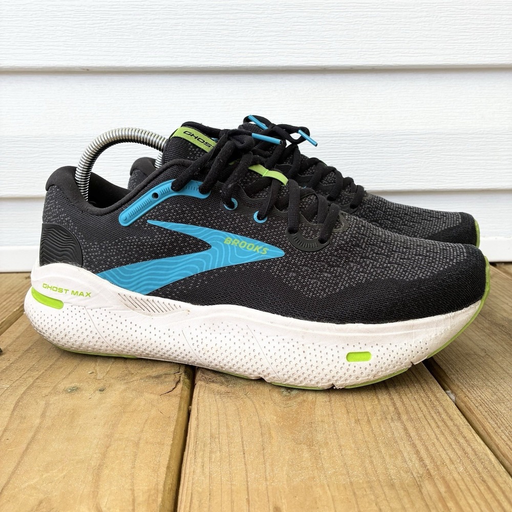 Brooks Ghost Max Cushioned Comfort Running Walking Black Sneakers Shoes Mens 9